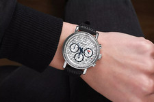 Chopard Mille Miglia 16/8331 Watch Silver Chronograph Dial Custom Diamond Bezel 4