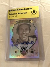 Brooks Robinson HOF AUTOGRAPHED 2014 Panin Blue Parallel #5/5 BAS COA VERY RARE