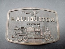 1976 JIMM WATSON LEGENDARY BUCKLES HALLIBURTON SERVICES PUMP TRUCK BELT BUCKLE