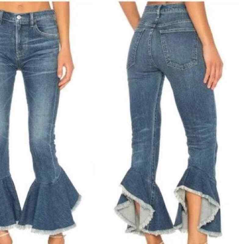 Citizens of Humanity Womens Jeans Flare Crop Drew Flounce High Rise Blue 26