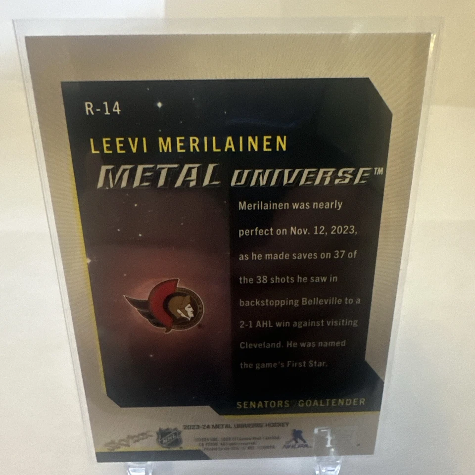 Leevi Merilainen 2023-24 Skybox Metal Rookie Metal Universe #R-14 - Image 4 of 4