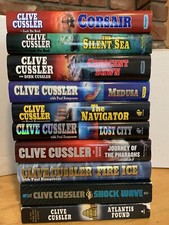 Lot of 10 Clive Cussler NUMA Files Dirk Pitt & Oregon Novels 8 HC & 2 LG PB Book