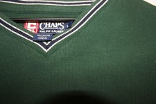 Vintage Ralph Lauren Chaps Sweater Green Size Large Men's L/S 100 Cotton Crew