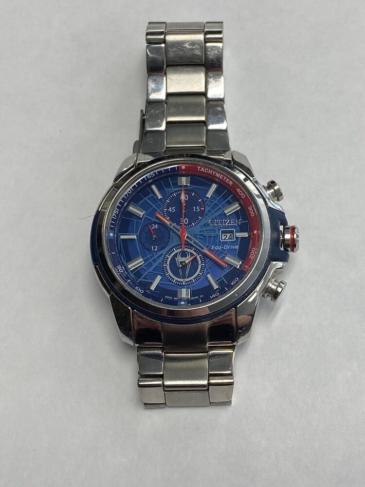 Citizen Marvel Spider-Man CA0429-53W Chronograph Blue Dial Eco-Drive Watch  PPSD