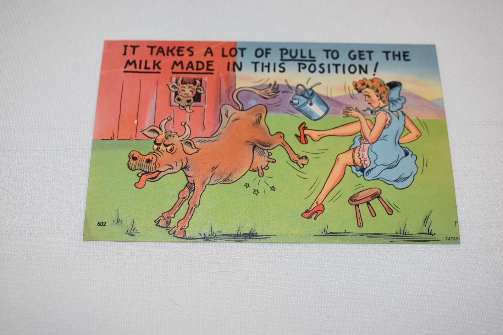 It Takes a Lot of Pull to Get the Milk Made in This Position Postcard ...