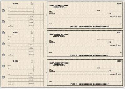 ABC Manual Business Checks - 3-on-a-Page With Stub, 500 Checks (Green)