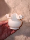 Fenton Milk Glass White Crimped Rose Bowl Vase