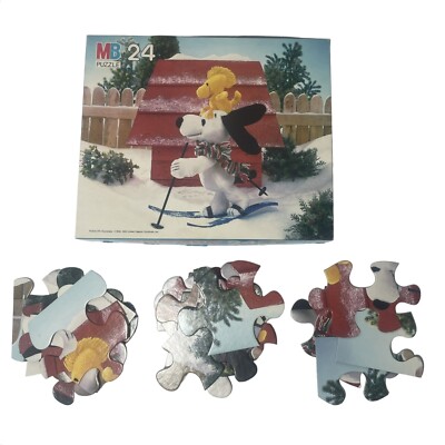 Vintage 1965 MB 24 Piece Puzzle Snoopy Peanuts Character Complete
