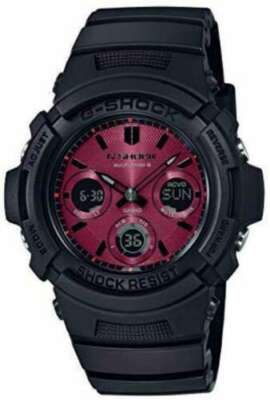 Casio G-Shock Black Red Limited Solar Radio Men's Watch AWR-M100SAR-1A