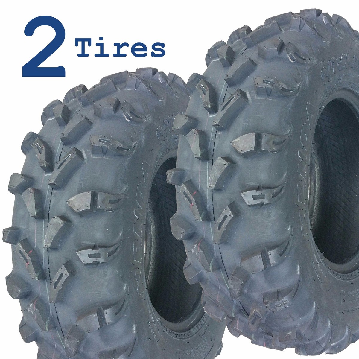TWO ATV TIRES 25x8.00R-12 25x800-12 25x8-12 Kenda Bounty