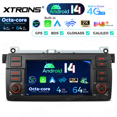 XTRONS 7'' Android 14 Autoradio 8Core 4G+64GB GPS Navi für BMW E46 Rover 75 MG ZT