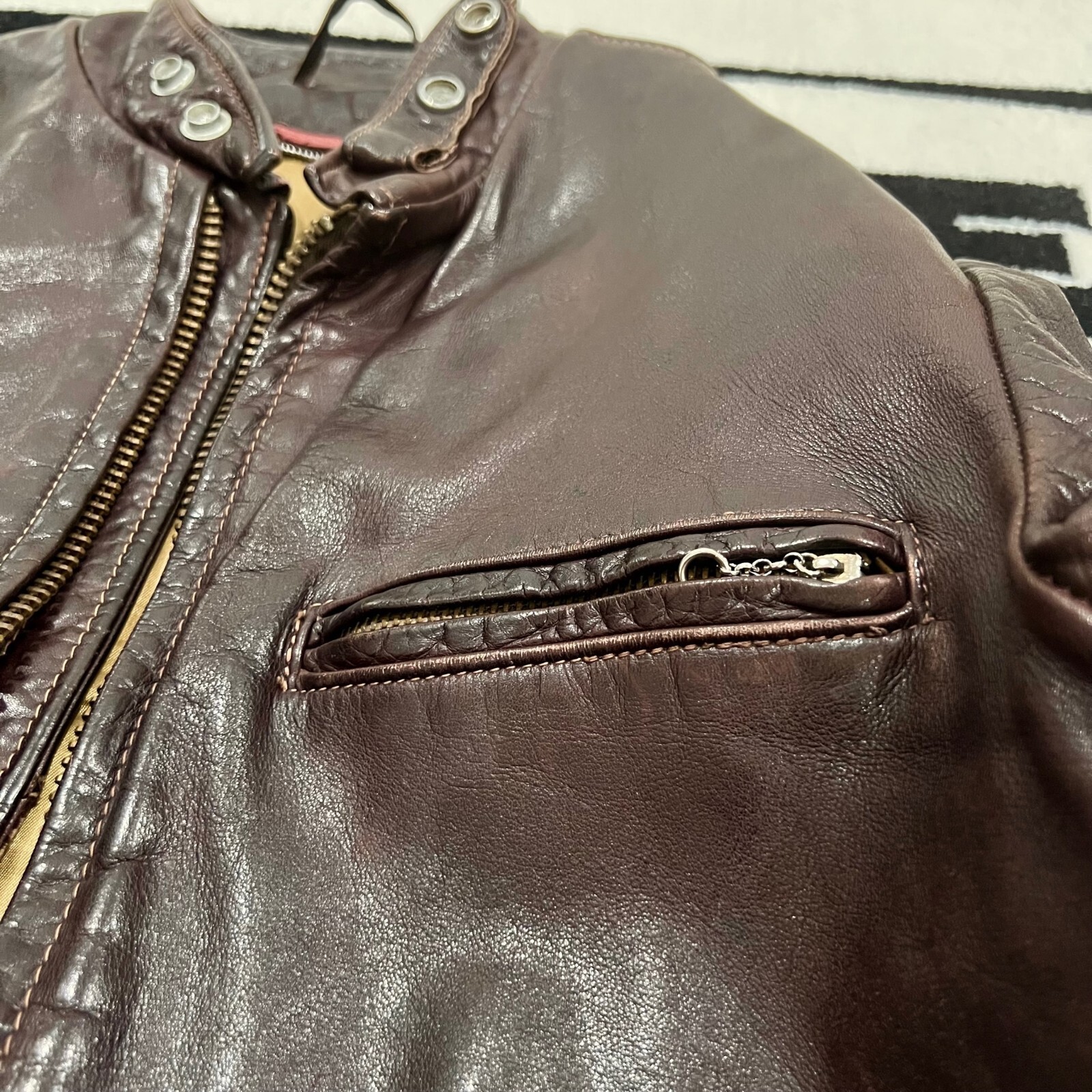 Vintage 1980 Schott Cycle Rider Slim Cognac Moto Bike… - Gem