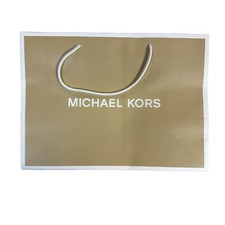 New Michael Kors Beige Paper Shopping Bag 15 x 11 x 6.5 Authentic