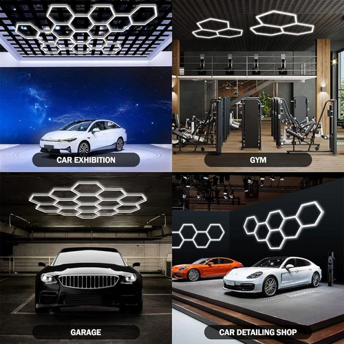 3X Hexagon LED Lampe Werkstatt Garage Wand Decken Leuchte Waben Beleuchtung DE - Bild 13 von 17