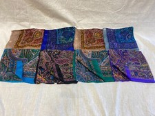 10 Pcs Square Satin Scarf Silk Feel Neckerchief Head Neck Wrap Paisley Scarves