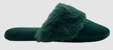 INC International Concepts Women's Green Faux-Fur-Trim Slippers Shoes Size 5-6