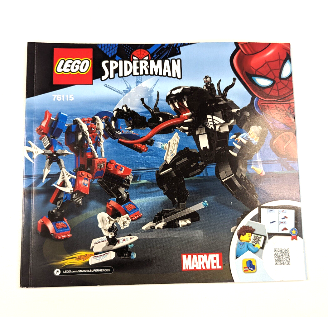 New Lego-Instruction Manual Only - 76115 Spider Mech vs. Venom | eBay
