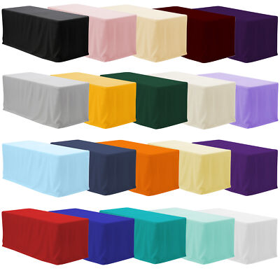 YCC Linens -  Fitted Rectangular Polyester Tablecloths for weddings and parties