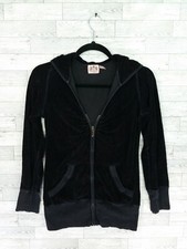 Juicy Couture Velour Velvet Zip Up Jacket Black Track Suit Jacket 90s Y2K Small