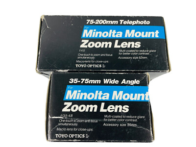  Lot Of 2   Toyo   TOU/Five Star   75-200mm Telephoto & 35-75mm Wide Angle Lens