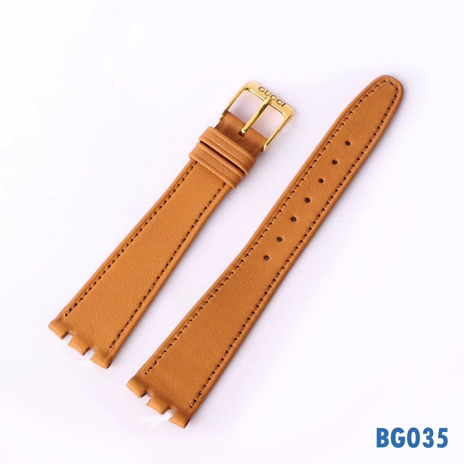 Bracelet cuir marron clair Gucci 20 mm pour GUCCI 9000M avec boucle GUCCI 14 mm
