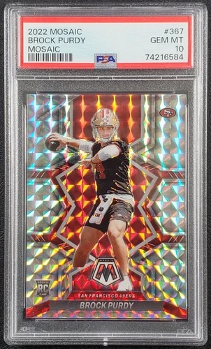 2022 Panini Mosaic #367 Brock Purdy Mosaic Prizm Rookie RC PSA 10 GEM MINT