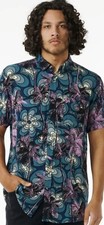 NWT RIP CURL Men's Barrel Killa Short Sleeve Button Down Shirt Size Medium