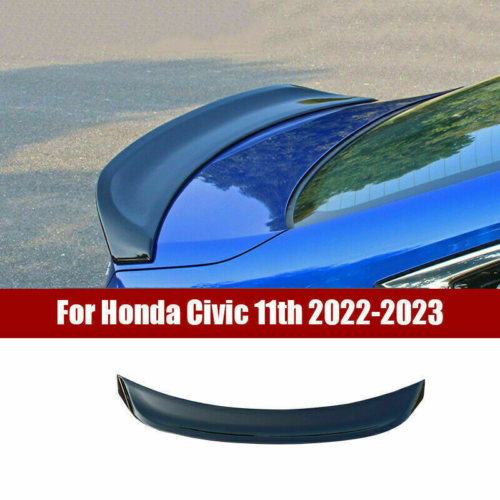 Glossy black ABS Rear Tail Trunk Spoiler Wing Lip Trim For Honda Civic 2022-2023 - Picture 1 of 8