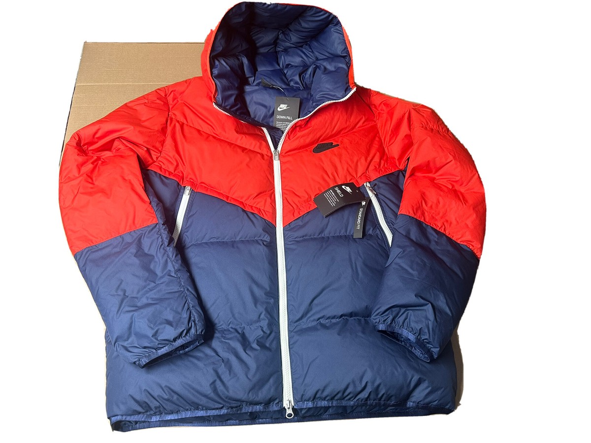 Nike Sportswear Parka Down Fill Jacket Sz Large Black Logo Sample