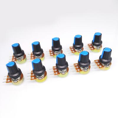 US Stock 10 Units 1M B1M OHM Linear Taper Rotary Potentiometer POT Blue Knob