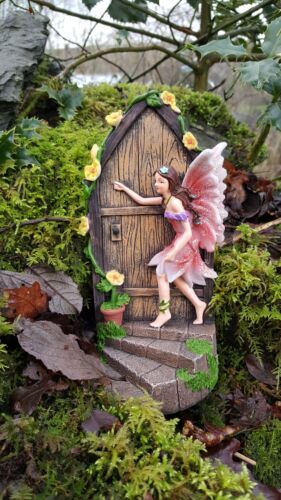 Large Fairy Door secret Garden Magical Ornament Pixie Elf  Figurine 19cm tall - Afbeelding 1 van 4
