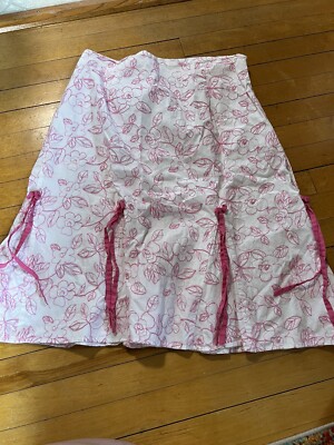 Pink Embroidered Cotton Skirt - Size L | eBay