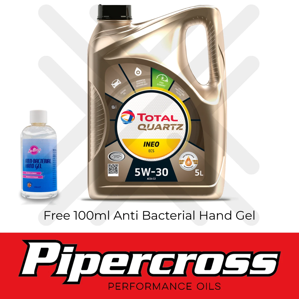 TOTAL Lubricant QUARTZ INEO ECS 5W30 5L Synthetic MOTOR Oil, 54 OFF