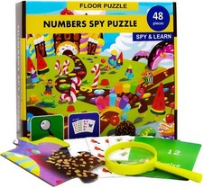  Spy Number Floor Puzzles  Flash cards,Kids 3-5,Preschool,Kindergarten,Toddlers