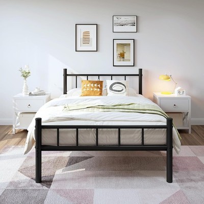 Twin-XL Size Metal Bed Frame W/ Headboard & Footboard 14 Inch Metal Platform