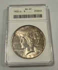 1935-S Peace Dollar $1 ANACS MS62 in Soapbox Holder