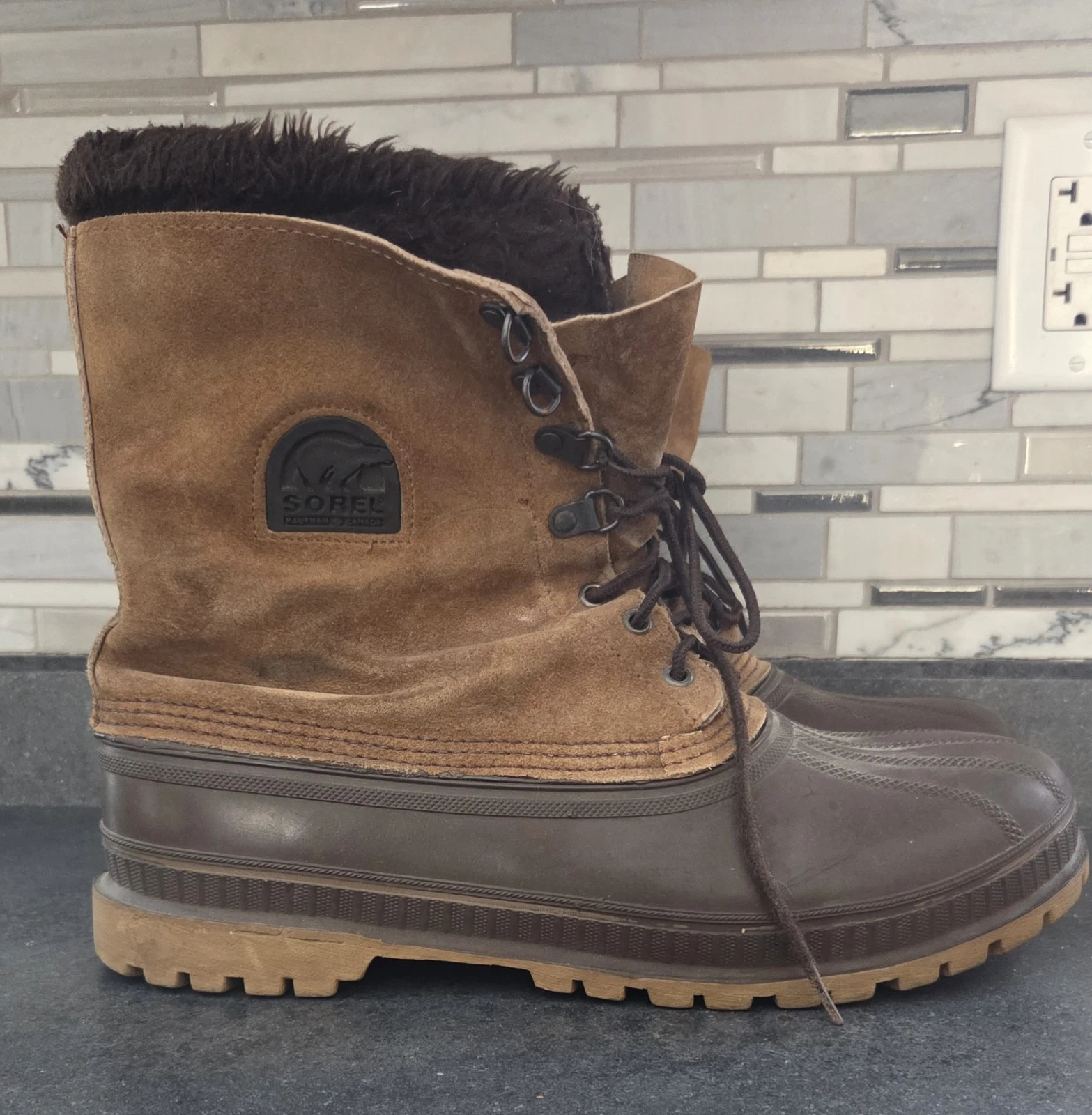 Sorel Kaufman Canada Men’s Size US 12 Leather Felt Lined Snow Hunting Boots