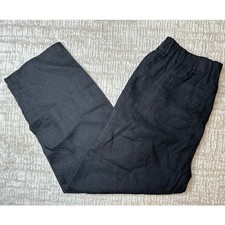 Quince Black Linen Straight Leg Pants 