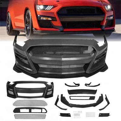 Fits 2018-2023 Ford Mustang GT500 Style Front Bumper Conversion Replacement Kit