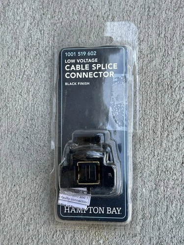 Hampton Bay 1001 519 602 LOW VOLTAGE CABLE SPLICE CONNECTOR BLACK FINISH