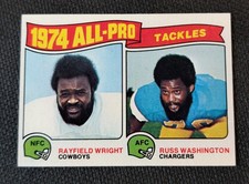 1975 Topps Football #202 Rayfield Wright, Russ Washington 1974 All Pro Tackles