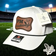 PM Outfitters Logo Football Texture Label Patch Richardson 112 Rope Trucker Hat
