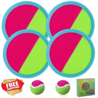 Bufeeaye Toss Catch Ball Set 4 Blue Paddles Bag