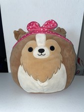 Squishmallows 11  Andres Plush Sheltie dog pink bandana valentine NWT