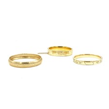 Vintage Gold Filled Hinge Bangle Floral Motif Bracelet Lot of 3 #M1429-1