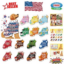 Colorful Wooden Seasonal Dachshund Sign - Perfect for -Round Displays