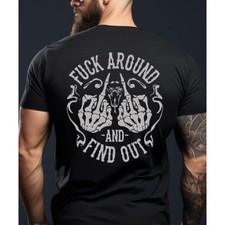 Cotton,FAFO Graphic T-Shirt - Fck Around And Find Out Funny Graphic Tee For Dad