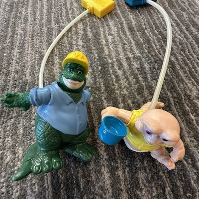 Vintage Dinosaurs 2 Mcdonald's Disney Earl Sinclair & Baby Figure Squeeze Action