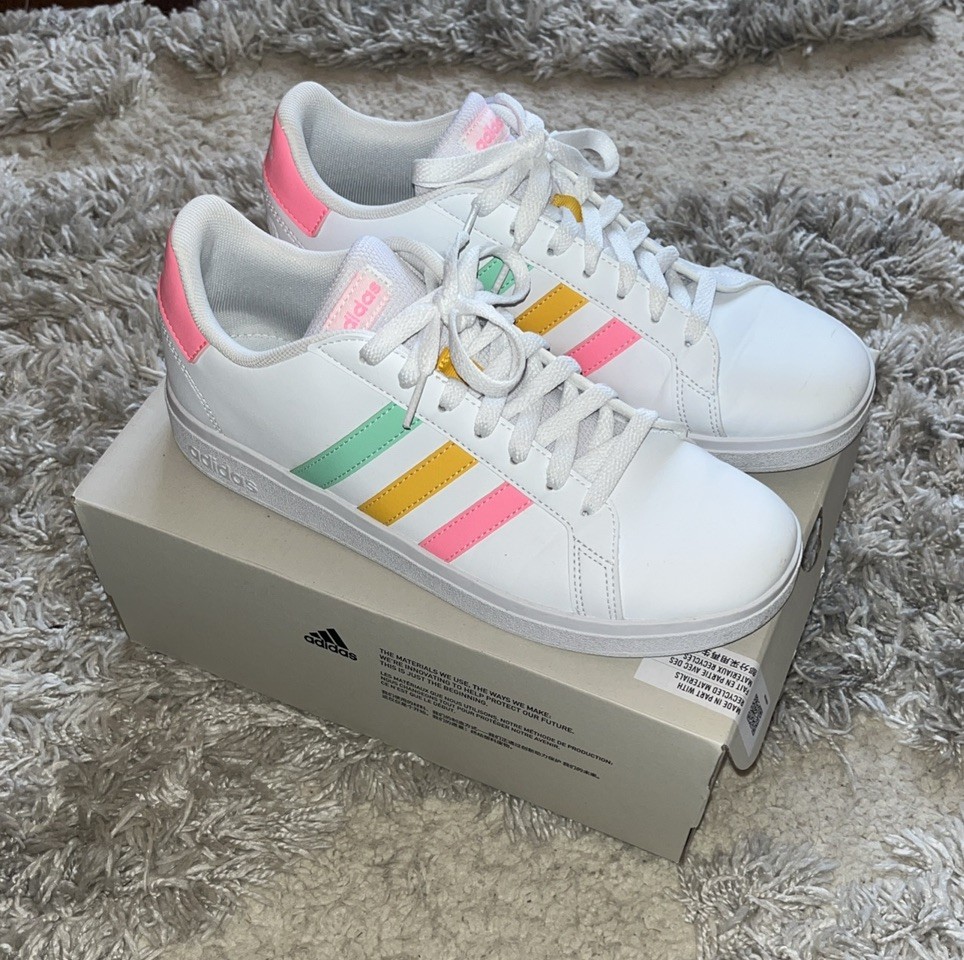 Adidas Unisex Kids Grand Court 2.0 Tennis Shoe, white-Sz 7 B
