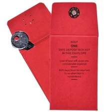 Red Stock Key Envelope 2-1/4W x 3-1/2H Pack of 100 Re-Closable Snap Lock Durable